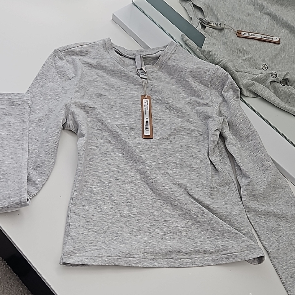 SKIMS Light Gray Long Sleeve Tee